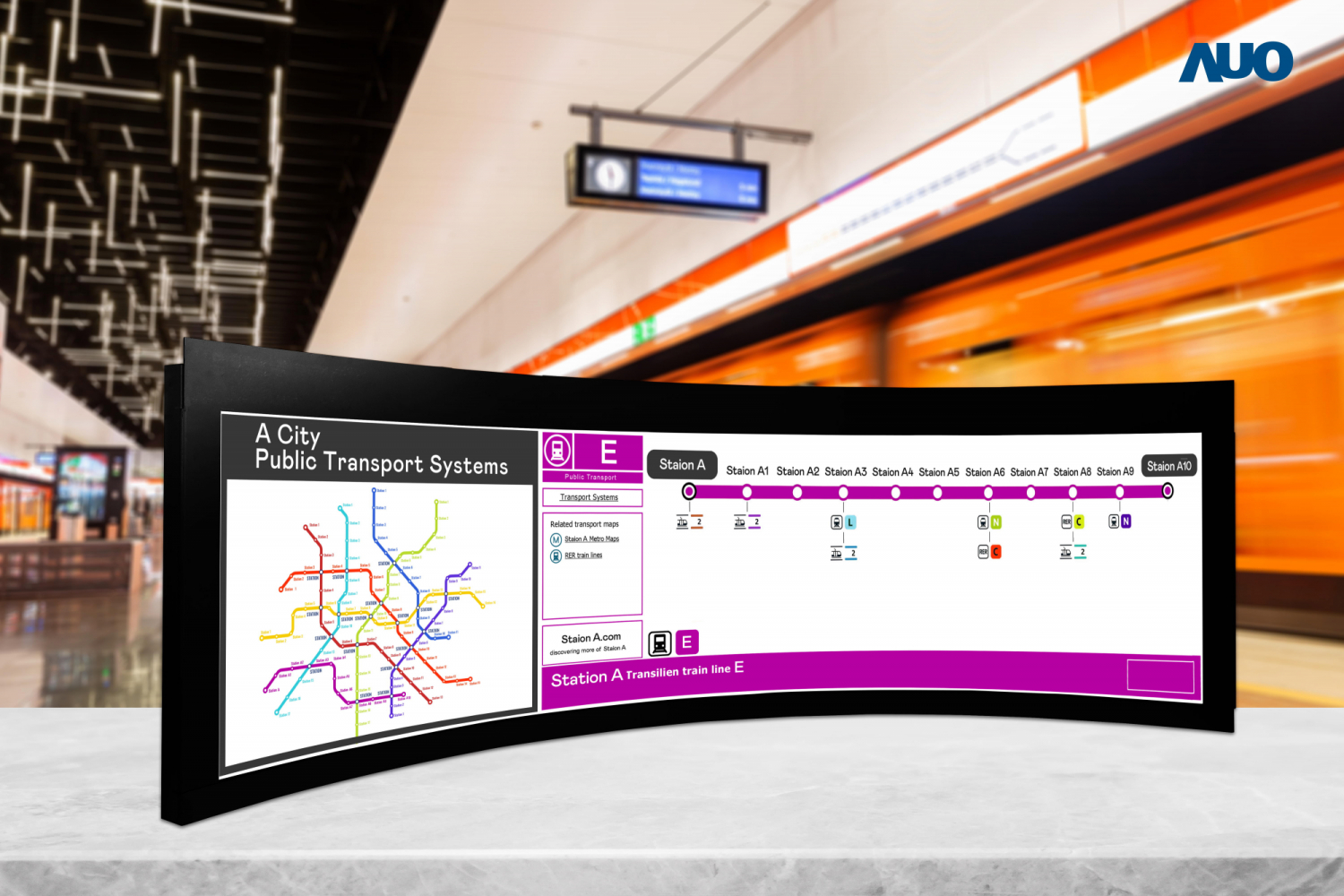 友達運用獨家TARTAN顯示技術，開發出全球最大58.6吋R1000曲面長條屏顯示器，在交通與移動領域的廣泛應用，為使用者提供清晰、完整的資訊內容，進而提升服務滿意度